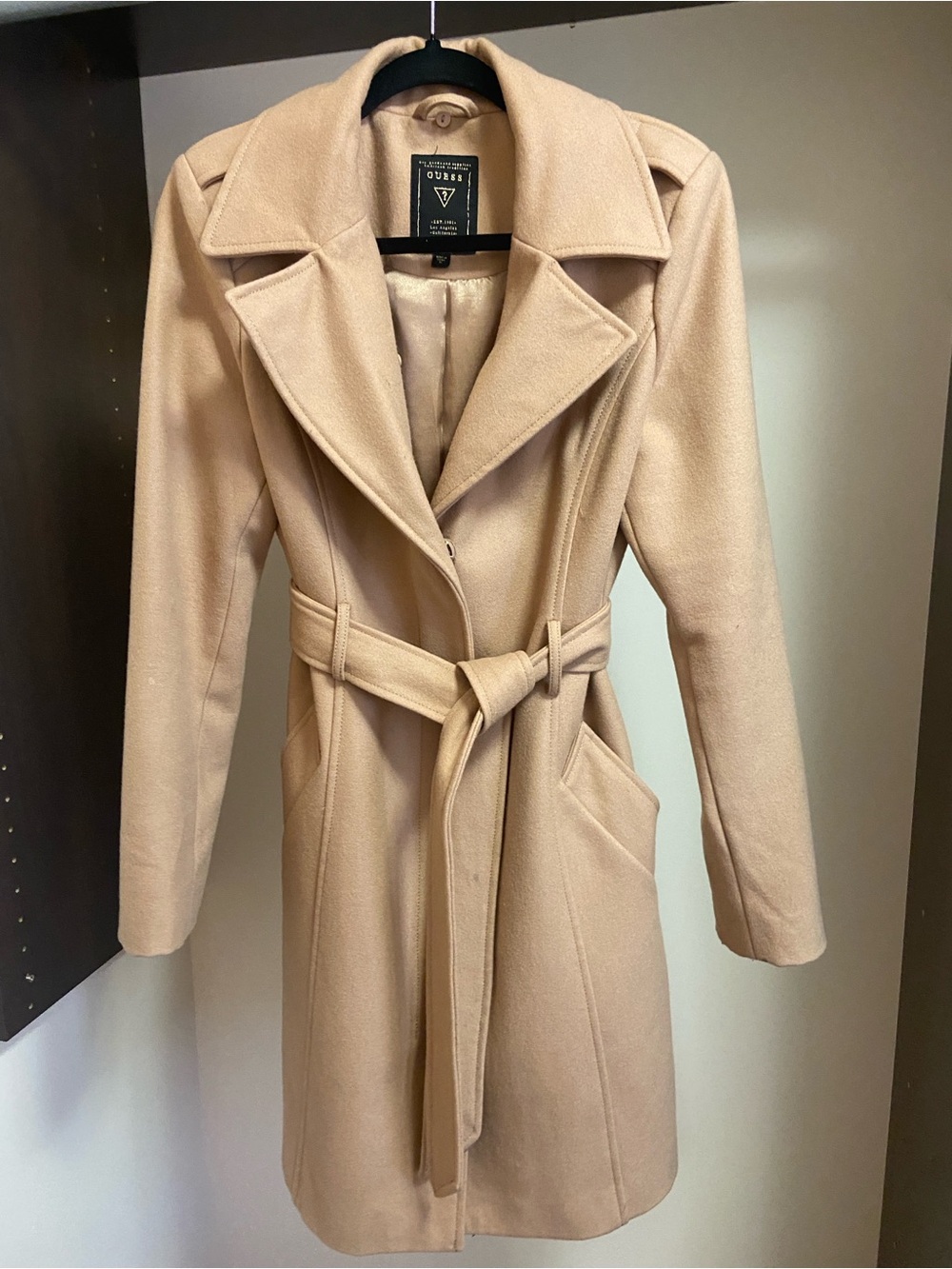Guess by Marciano Camel Belted Trench Coat